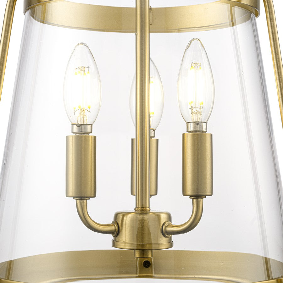 Millennium Lighting Adabella 11.75" 3Lt Pendant, Vintage Brass/Clear