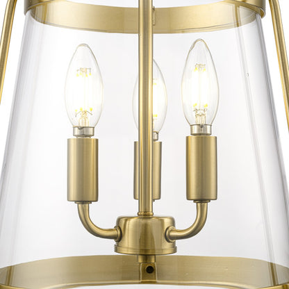 Millennium Lighting Adabella 11.75" 3Lt Pendant, Vintage Brass/Clear