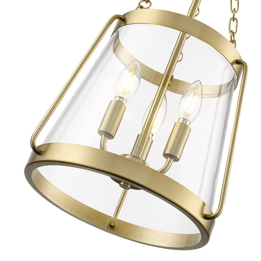 Millennium Lighting Adabella 11.75" 3Lt Pendant, Vintage Brass/Clear
