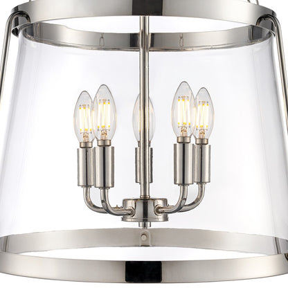 Millennium Lighting Adabella 17.75" 5Lt Pendant, Nickel/Clear