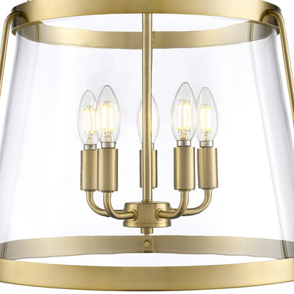 Millennium Lighting Adabella 17.75" 5Lt Pendant, Vintage Brass/Clear