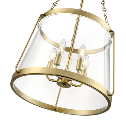 Millennium Lighting Adabella 17.75" 5Lt Pendant, Vintage Brass/Clear