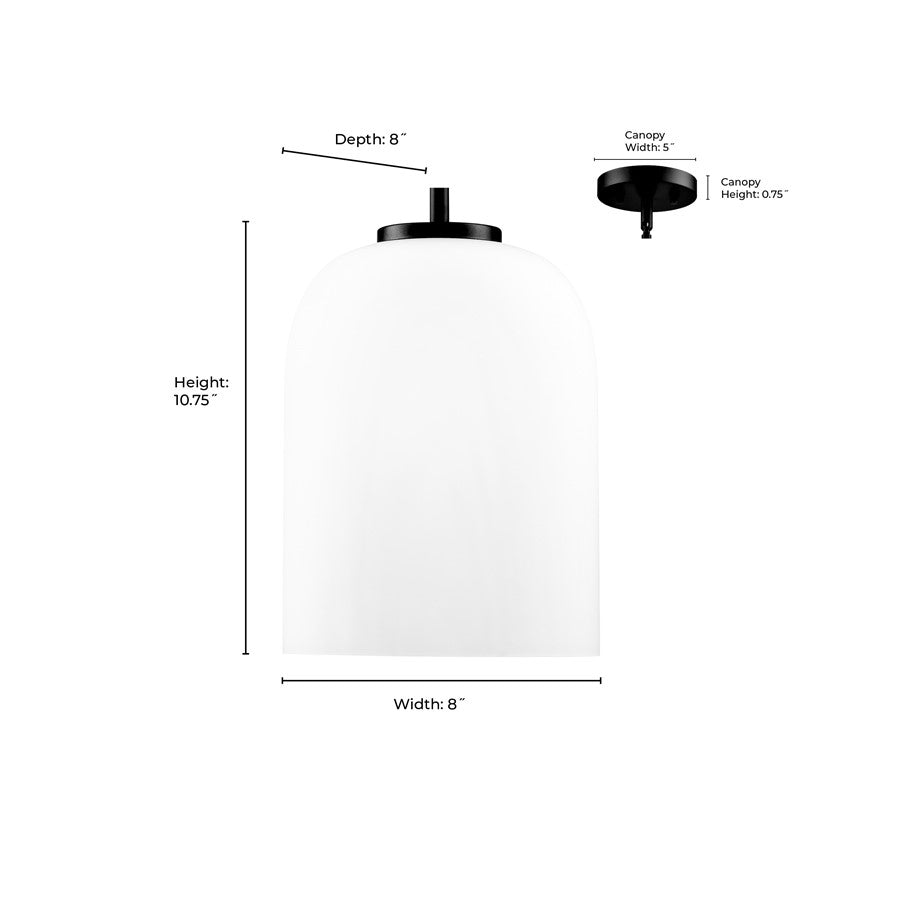Millennium Lighting Laphia 1Lt 11" Pendant, Nickel/Etched Opal