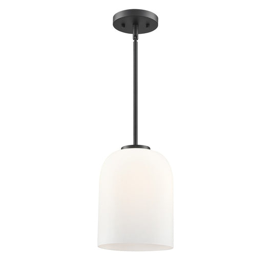 Millennium Lighting Laphia 1Lt 11" Pendant, Black/Etched Opal - 214101-MB