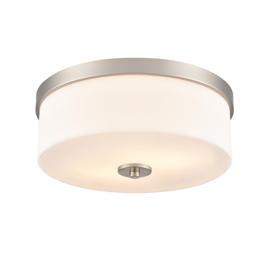 Millennium Lighting Laphia 2Lt 13" Flushmount, Nickel/Etched Opal - 214102-BN