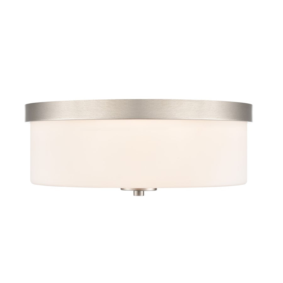 Millennium Lighting Laphia 2Lt 13" Flushmount, Nickel/Etched Opal