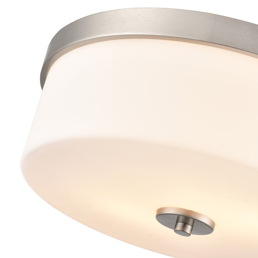 Millennium Lighting Laphia 2Lt 13" Flushmount, Nickel/Etched Opal