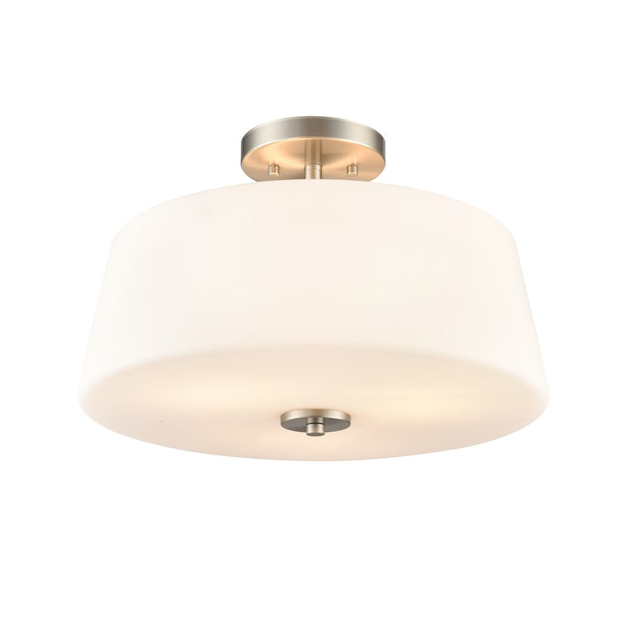 Millennium Laphia 3Lt 16" Semi-Flush Mount, Nickel/Etched Opal - 214103-BN