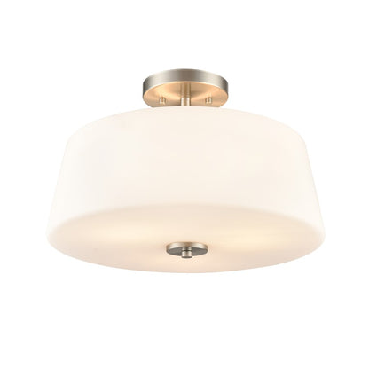 Millennium Laphia 3Lt 16" Semi-Flush Mount, Nickel/Etched Opal - 214103-BN