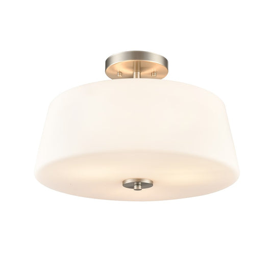 Millennium Laphia 3Lt 16" Semi-Flush Mount, Nickel/Etched Opal - 214103-BN