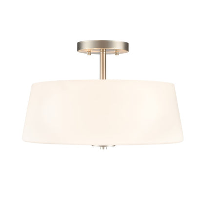 Millennium Laphia 3Lt 16" Semi-Flush Mount, Nickel/Etched Opal