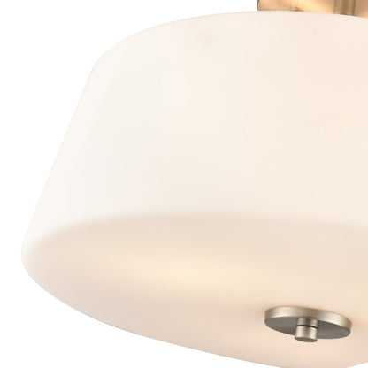 Millennium Laphia 3Lt 16" Semi-Flush Mount, Nickel/Etched Opal