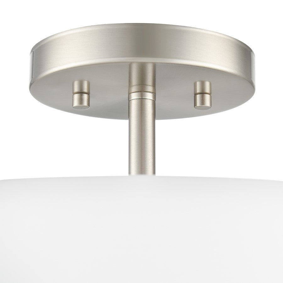 Millennium Laphia 3Lt 16" Semi-Flush Mount, Nickel/Etched Opal