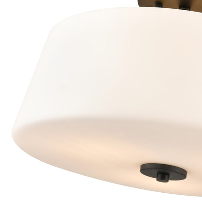 Millennium Lighting Laphia 3Lt 16" Semi-Flush, Black/Etched Opal