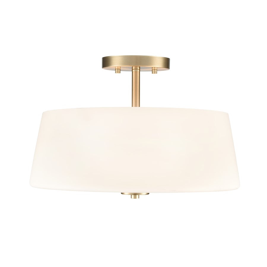 Millennium Lighting Laphia 3Lt 16" Semi-Flush, Gold/Etched Opal