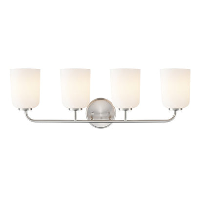 Millennium Lighting Laphia 4Lt 28" Vanity, Nickel/Etched Opal
