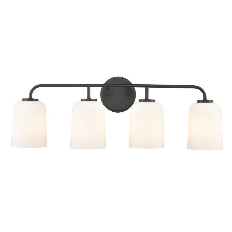 Millennium Lighting Laphia 4Lt 28" Vanity, Black/Etched Opal