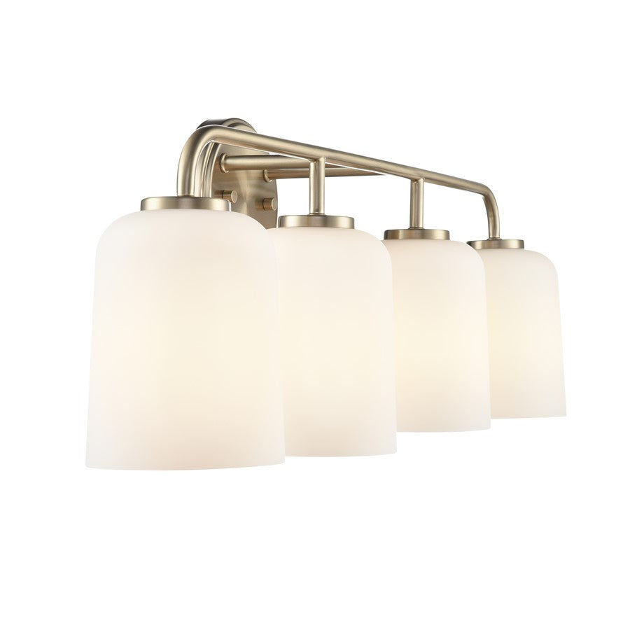 Millennium Lighting Laphia 4Lt 28" Vanity, Modern Gold/Etched Opal