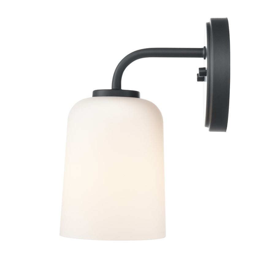 Millennium Lighting Laphia 1Lt 5" Wall Sconce, Black/Etched Opal