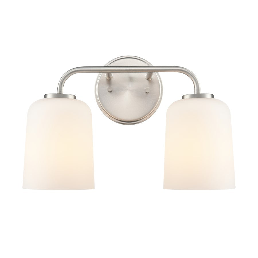 Millennium Lighting Laphia 2Lt 14" Vanity, Nickel/Etched Opal