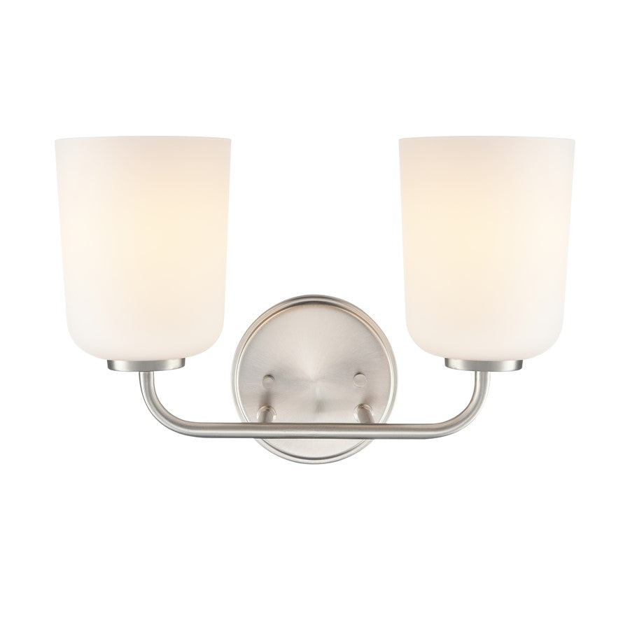 Millennium Lighting Laphia 2Lt 14" Vanity, Nickel/Etched Opal