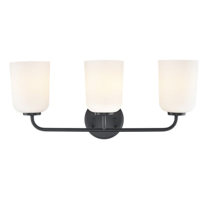 Millennium Lighting Laphia 3Lt 22" Vanity, Black/Etched Opal