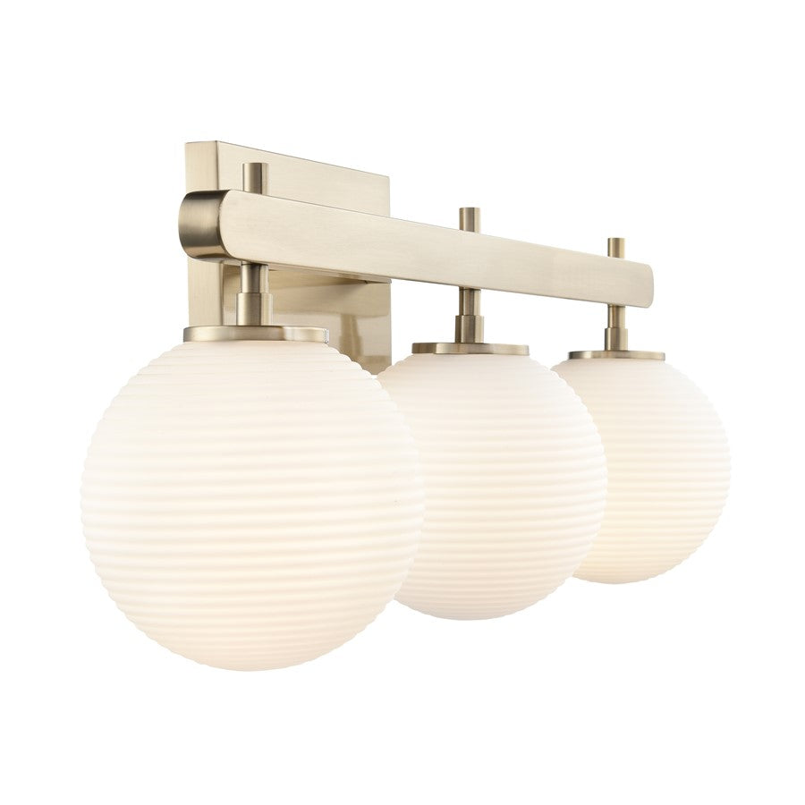 Millennium Lighting Coretta 3Lt 26" Vanity, Gold/Frosted Fluted