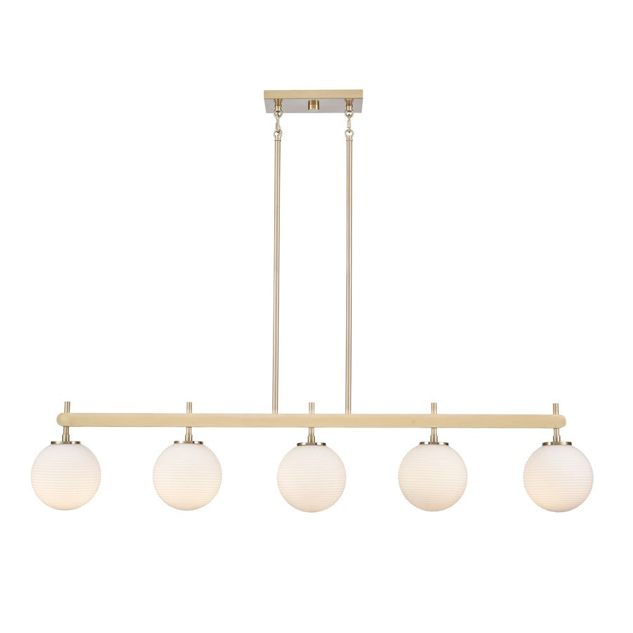 Millennium Lighting Coretta 5Lt 48" Island, Gold/Frosted Fluted - 215105-MG