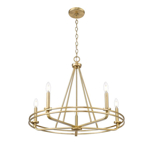 Millennium Lighting Jody 5Lt 27" Chandelier, Vintage Brass - 21605-VB