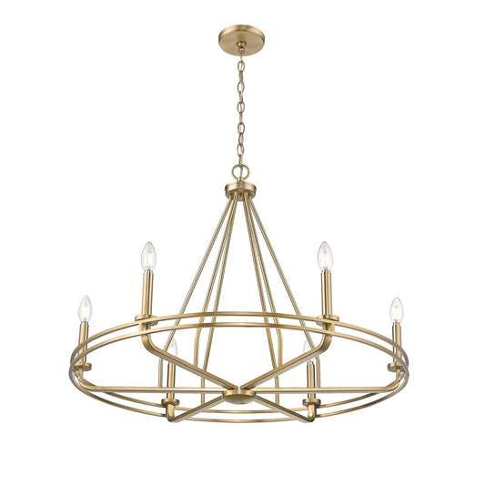 Millennium Lighting Jody 6Lt 33" Chandelier, Vintage Brass - 21606-VB