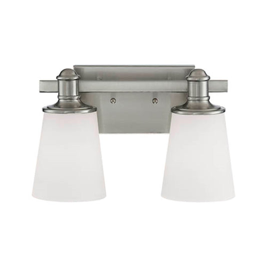 2 Light Bathroom Vanity Light, Satin Nickel