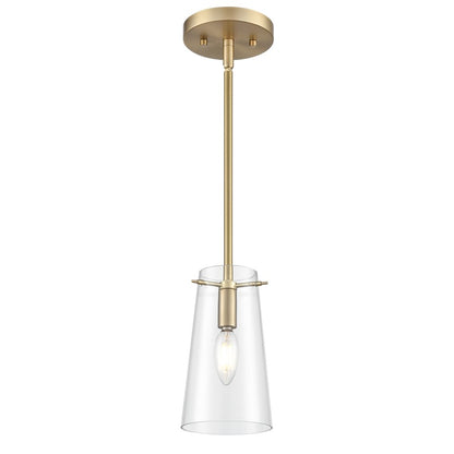 Millennium Lighting Maccan 1Lt 5" Pendant, Vintage Brass/Clear - 217001-VB