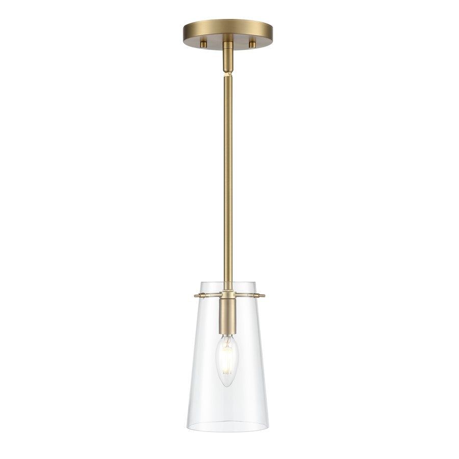 Millennium Lighting Maccan 1Lt 5" Pendant, Vintage Brass/Clear