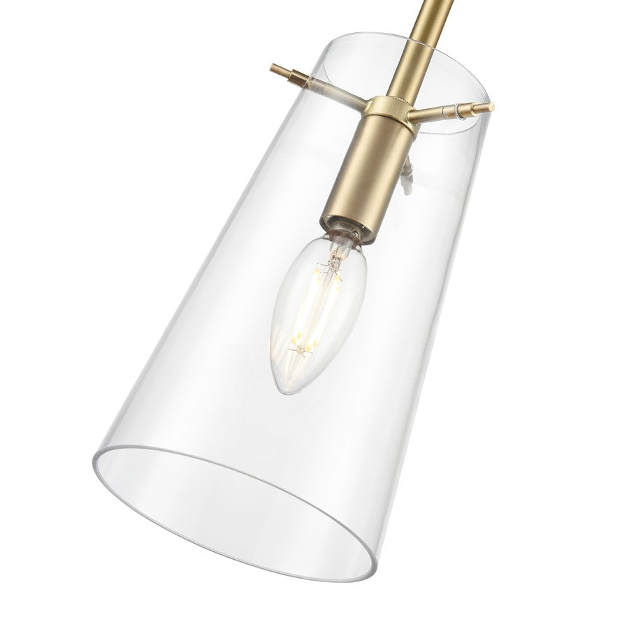 Millennium Lighting Maccan 1Lt 5" Pendant, Vintage Brass/Clear