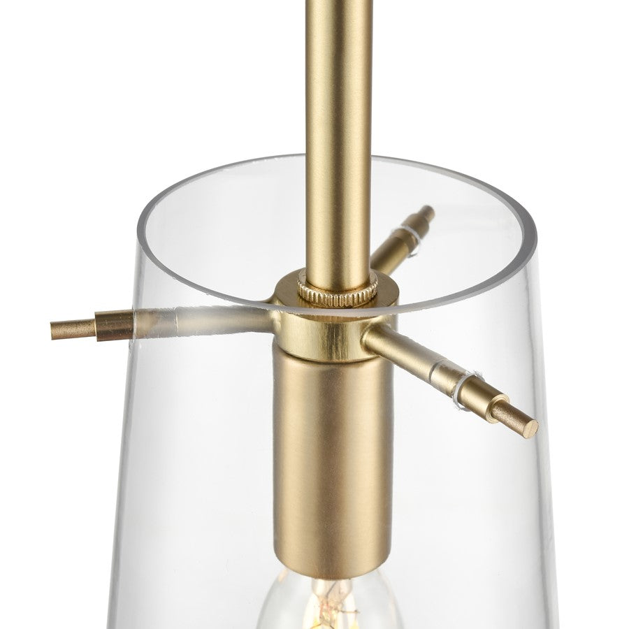 Millennium Lighting Maccan 1Lt 5" Pendant, Vintage Brass/Clear