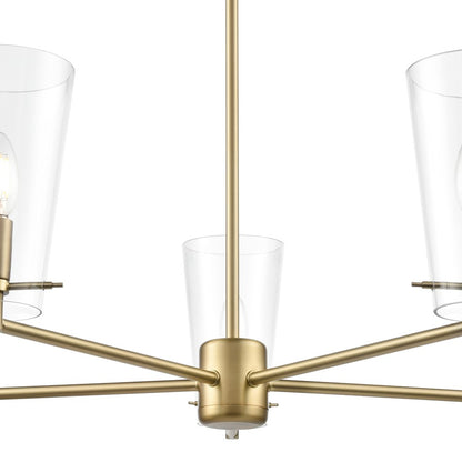 Millennium Lighting Maccan 5Lt 31" Chandelier, Vintage Brass/Clear