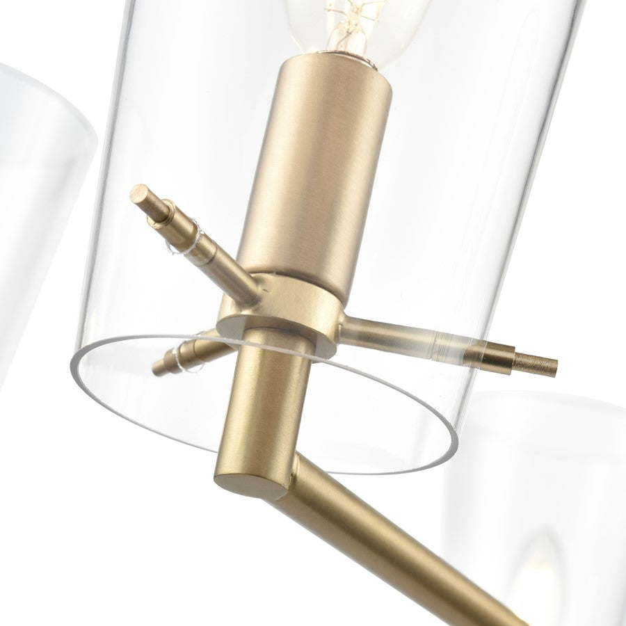 Millennium Lighting Maccan 5Lt 31" Chandelier, Vintage Brass/Clear