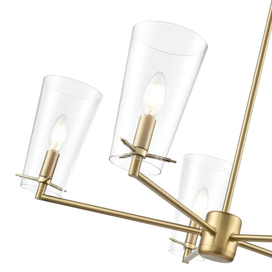 Millennium Lighting Maccan 5Lt 31" Chandelier, Vintage Brass/Clear