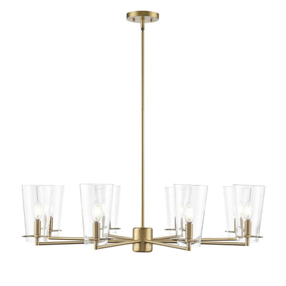 Millennium Lighting Maccan 8Lt 39" Chandelier, Vintage Brass/Clear