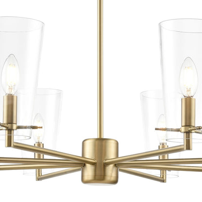 Millennium Lighting Maccan 8Lt 39" Chandelier, Vintage Brass/Clear
