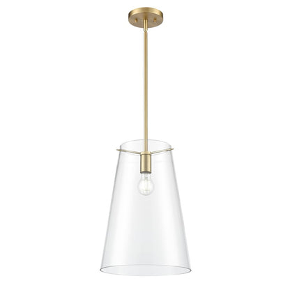 Millennium Lighting Maccan 1Lt 12" Pendant, Vintage Brass/Clear - 217101-VB