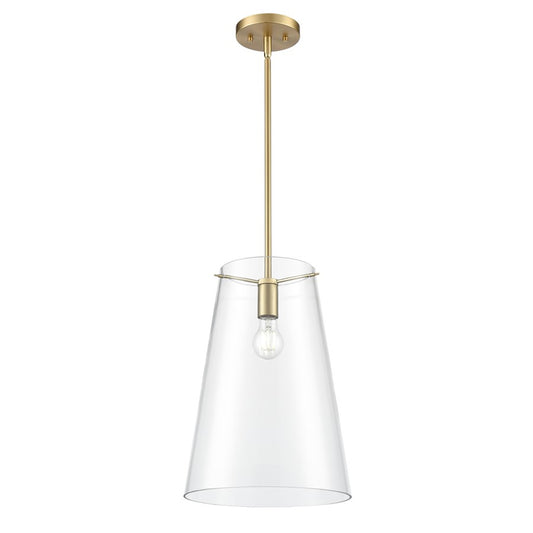 Millennium Lighting Maccan 1Lt 12" Pendant, Vintage Brass/Clear - 217101-VB
