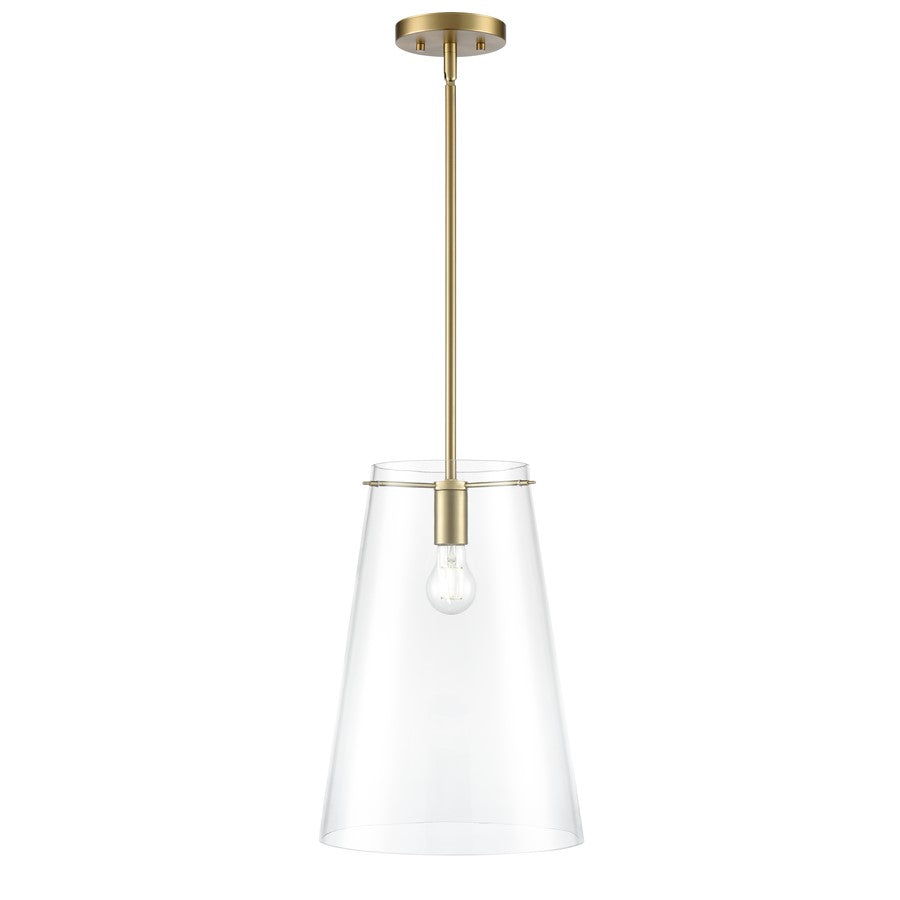 Millennium Lighting Maccan 1Lt 12" Pendant, Vintage Brass/Clear