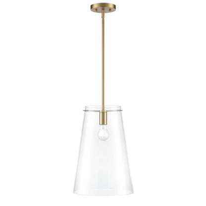Millennium Lighting Maccan 1Lt 12" Pendant, Vintage Brass/Clear