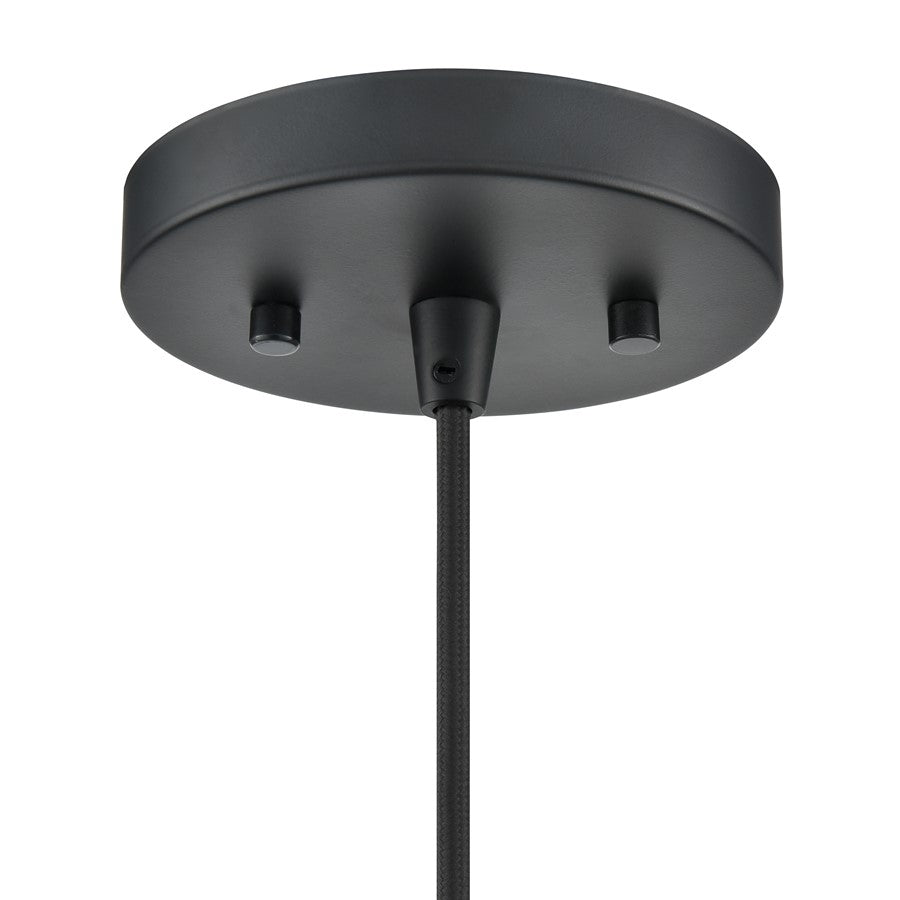 Millennium Lighting Khrisa 1Lt 15" Pendant, Black/Clear Hammered