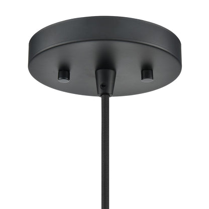 Millennium Lighting Khrisa 1Lt 15" Pendant, Black/Clear Hammered