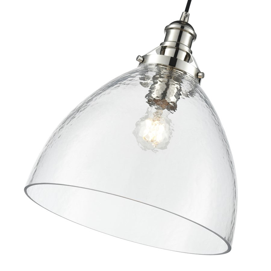Millennium Lighting Khrisa 1Lt 15" Pendant, PN/Clear Hammered
