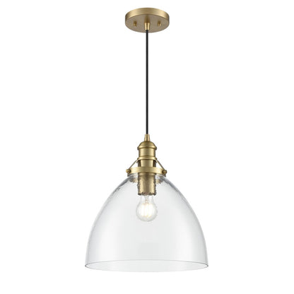 Millennium Lighting Khrisa 1Lt 15" Pendant, Brass/Clear Hammered - 218101-VB