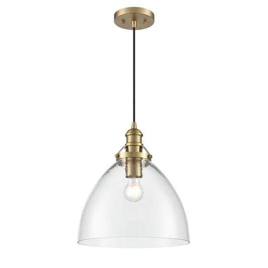 Millennium Lighting Khrisa 1Lt 15" Pendant, Brass/Clear Hammered - 218101-VB