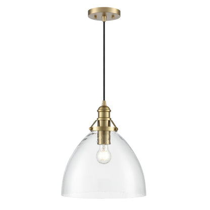 Millennium Lighting Khrisa 1Lt 15" Pendant, Brass/Clear Hammered
